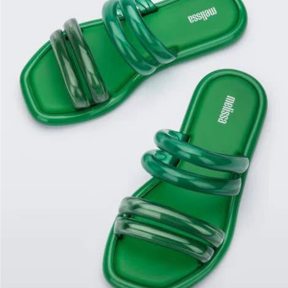 Melissa air bubble Green Slide Sandals